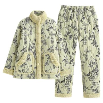 睡衣女士冬季纯棉夹棉家居服