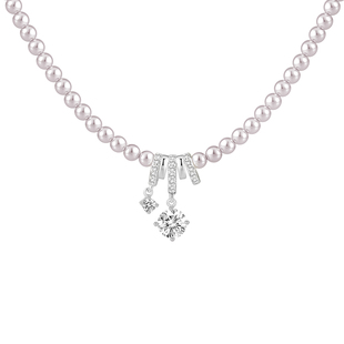 阿吉豆AJIDOU温婉珍珠项链女款吊坠轻奢小众设计锁骨链饰品毛衣链