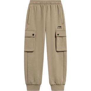 锁温科技|李宁儿童加绒工装裤男童装男孩新款冬季冬装中大童裤子