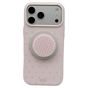MoreRex ins纯色小波点彩格纹支架适用苹果17手机壳iphone16promax新款17pro磁吸14防摔保护套13高级感15女款
