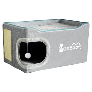 双层立体折叠猫窝冬季保暖猫屋猫抓板封闭式安全感房子可拆洗猫窝