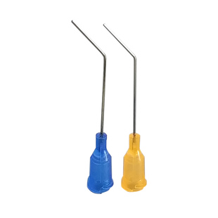 塑钢点胶螺口弯针头45度弯头针点胶机针头精密点胶弯针头 1.5寸弯