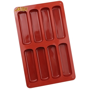 8连椭圆长条形硅胶蛋糕模diy夹心巧克力饼干模果冻烘焙模具食品级