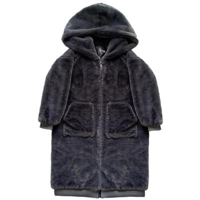 加厚长款连帽外套皮草仿獭兔毛