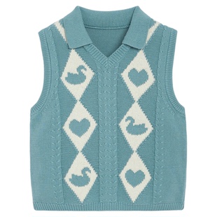 【弯弯推荐】WhiteWheat儿童26春季新款背心男女童纯棉针织衫马甲
