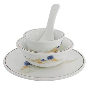 摆台餐具陶瓷碗碟杯勺套装酒店餐厅饭店酒楼中式定制logo店名加字