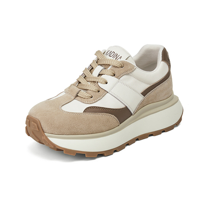 卡迪娜平跟厚底老爹鞋