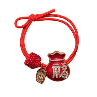 红色新年喜庆头绳2026新款本命年马年发圈高级感皮筋女扎丸子头饰