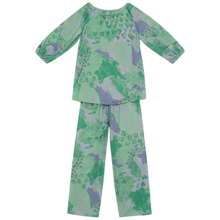 2026新款睡裤女款人造棉舒适家居服春季新款棉绸国风舒适套装睡衣