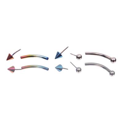 ShinmaF-136钛合金插杆式 眉钉耳骨钉耳钉sung钉弯钉土酷小众饰品