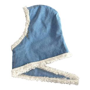 【新年系列】GANNI女士 复古中蓝色绒毛巴拉法克帽 B3020092567