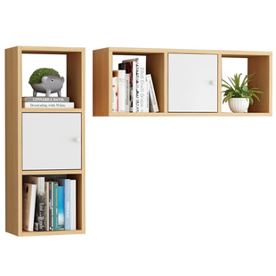 墙上书架置物架免打孔吊柜卧室挂墙架小型墙面收纳壁挂架客厅壁柜