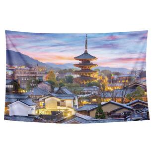 日本京都市平安京城市风景周边宿舍卧室装饰背景墙布挂毯挂布海报