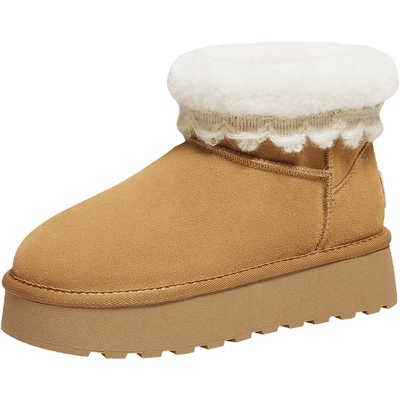 TATA他她雪地靴冬季鞋子2025毛毛加绒女鞋厚底保暖棉鞋子CWW04DD5