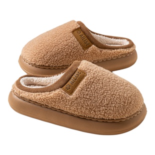 厚底棉拖鞋女款秋冬季2025新款居家防滑加绒保暖毛绒绒踩屎感棉鞋