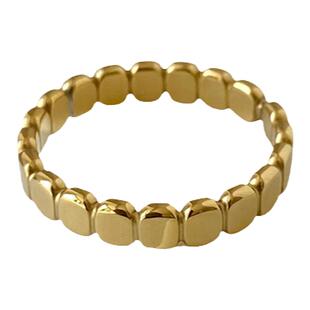 大米饰品】小众独特戒指超细方形花形叠戴食指戒简约金属不褪色女