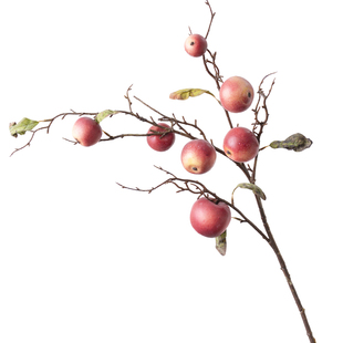 超逼真仿真7头苹果枝客厅餐桌插花假花摆设干枯树枝发财果平安果