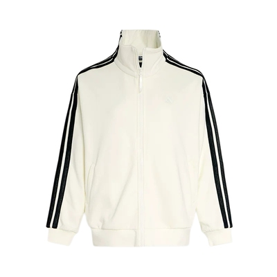 adidas阿迪达斯棉质提花三条纹休闲外套2026春女立领夹克 KS2817