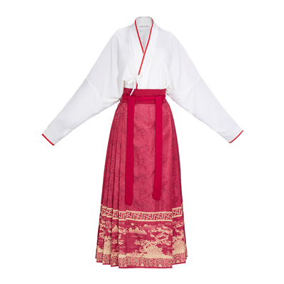 王洪旗棉提花马面裙飞机袖汉服