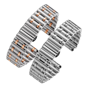 适用百年灵机械计时表带子弹链B01钢带五珠金属不锈钢手表带男22m