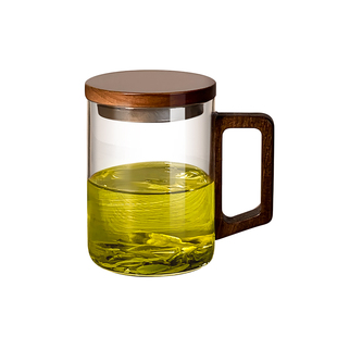 玻璃杯办公室过滤茶杯高端个人专用茶水分离喝茶杯子绿茶杯月牙杯