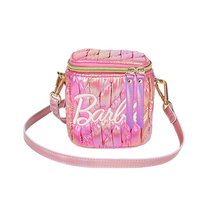 Barbie芭比官方正品包包女单肩包水桶包轻奢斜挎链条小包女生学生