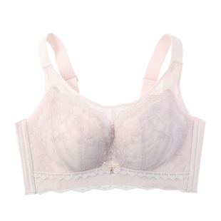 奴芝9678超薄C杯大胸显小无钢圈无磁文胸罩收副乳调整型防震内衣