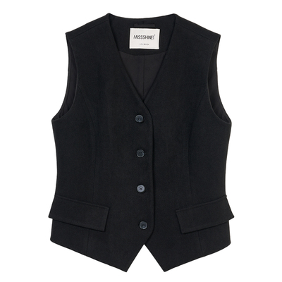 米思阳2025秋冬新款时尚老钱风西装马夹层次感叠穿神器上衣女5426