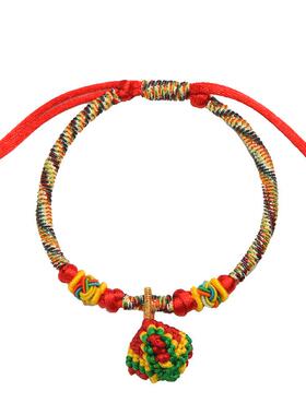 端午节手工编织五彩绳手链