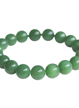 亲宝水晶苹果绿和田碧玉手链
