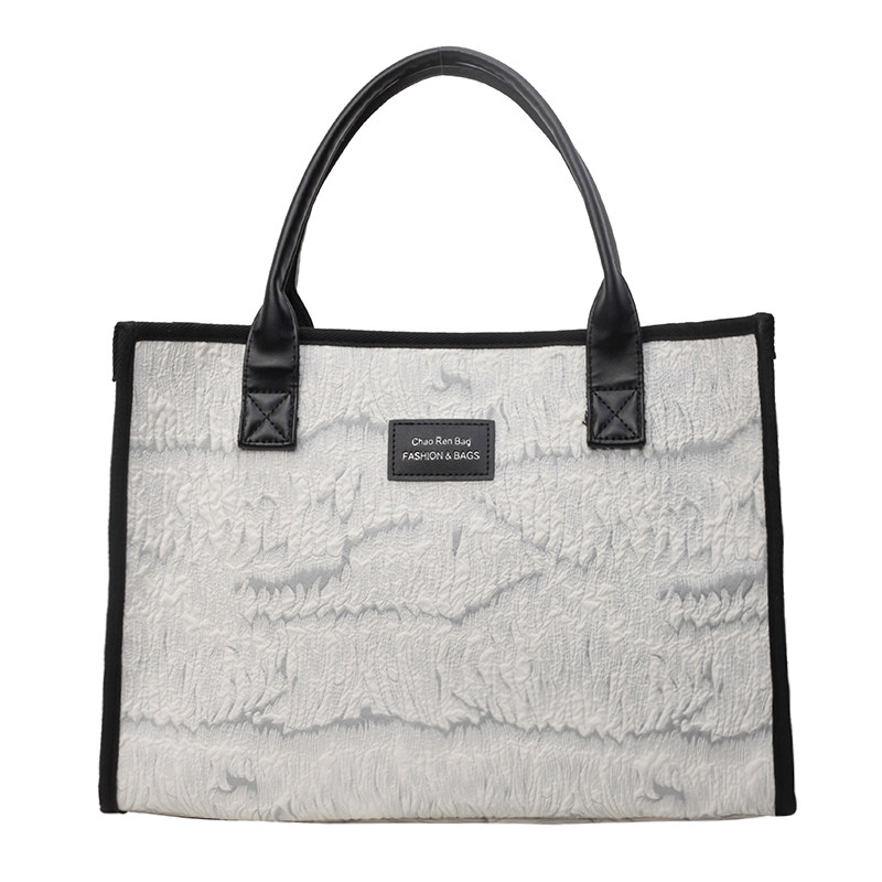 ins手提购物袋女2025大容量时尚单肩托特包妈咪旅行袋通勤上课包