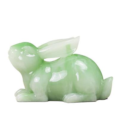 聚善缘玉兔呈祥兔子摆件乔迁礼物