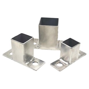 不锈钢方管立柱栏杆铁管加厚固定法兰底座紧固件内外连接脚套配件