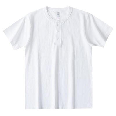 情侣纯棉亨利领短袖t恤