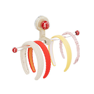 吸盘发箍收纳神器卫生间壁挂式双头挂杆墙上头绳发饰发圈收纳挂钩