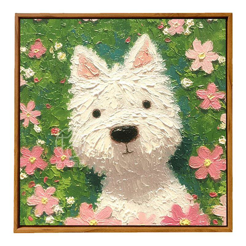 猫咪小狗石英砂丙烯肌理画diy手工材料全套手绘卡通数字油画填色