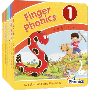Jolly Finger Phonics 欢乐手指自然拼读套装7册 幼儿英文启蒙 字母学习 英美官方教材 多感官学习 英文原版