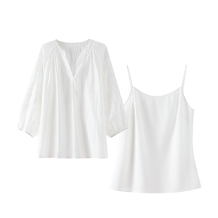 OSA欧莎复古轻奢薄款雪纺衫女2025春夏季新款高级感绣花衬衫上衣