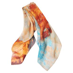 【微瑕】100%桑蚕丝秋色风景真丝小方巾女士高档春秋薄款丝巾围巾