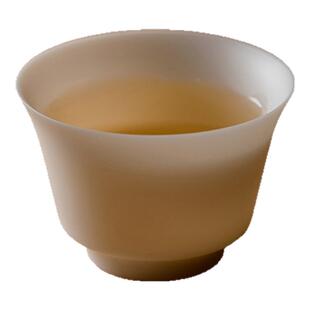 里作 羊脂玉瓷超薄胎马蹄杯品茗杯超薄胎客杯单杯喝茶杯功夫茶具