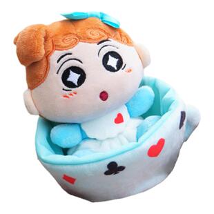 灵动创想蜡笔小新盲盒幻想爱丽丝梦游仙境小白阿呆左卫门毛绒玩偶