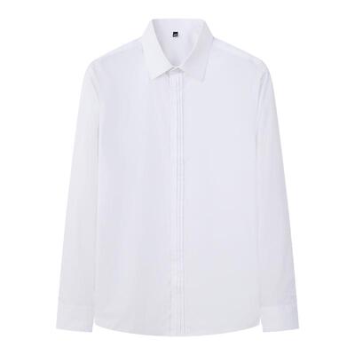 瑞莱夫长袖商务百褶叶衬衫