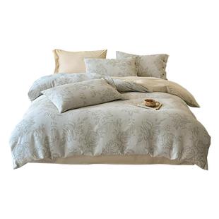 三层纱提花床上四件套纯棉全棉2025新款轻奢高级感主卧室床单被罩