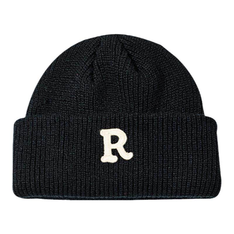 潮牌beanie冷帽韩国毛线帽秋冬字母百搭保暖冷帽大头围瓜皮帽针织