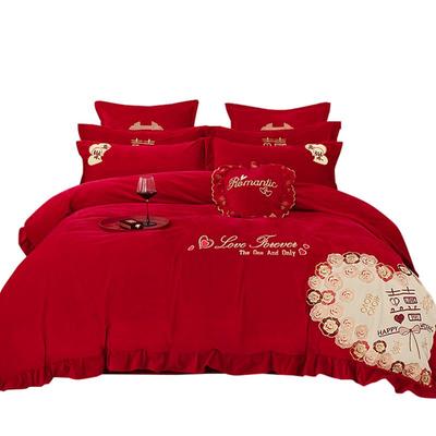 牛奶绒结婚四件套冬季