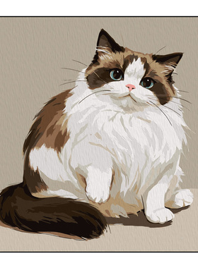 益启画儿童数字油画小猫手绘油画