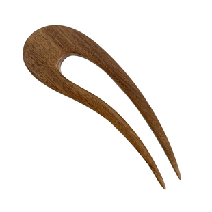 DURIAN ACC时髦新国风木质盘发木发簪设计款弯簪子丸子头三叉钗子