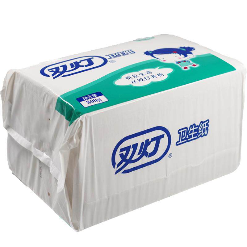 双灯卫生纸家用实惠装平板大包厕纸800g克草纸厕所10包官方旗舰店
