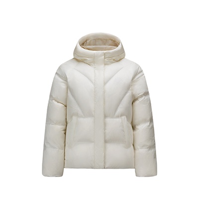 安踏女士冬季连帽舒适鸭绒面包服