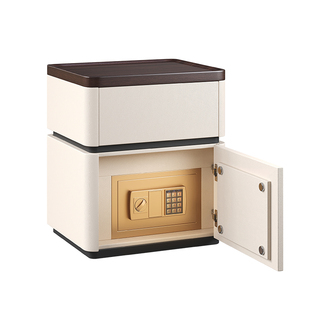 实木床头柜保险箱一体家用卧室2025爆款带锁轻奢高级感小型收纳柜